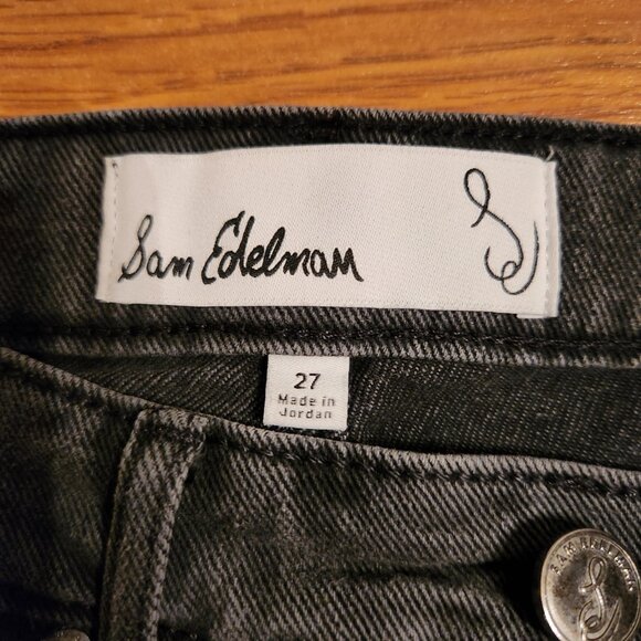 Sam Edelman High Rise Slim Straight Jeans with Side Seam Embroidery - Picture 4 of 14